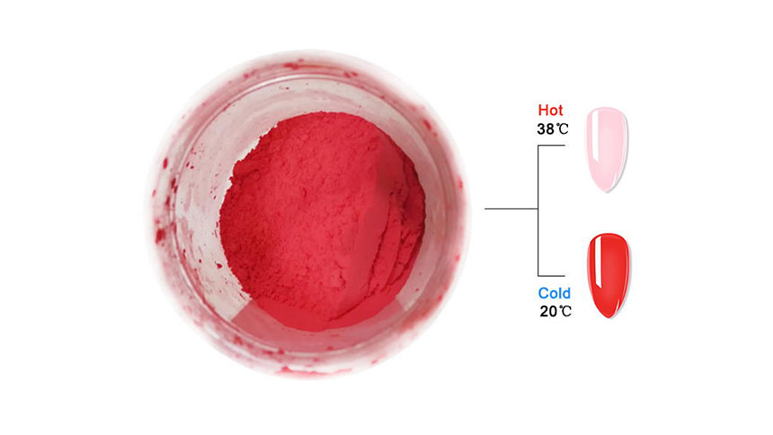 Red to clear Temperature changing powder
