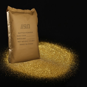 Sparkly gold glitter powder