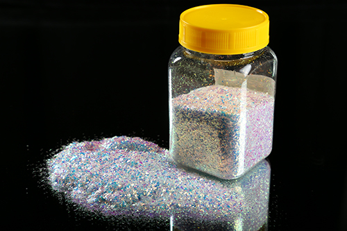 white multi-color rainbow glitter