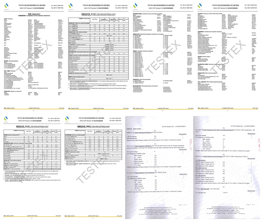 OEKO-TEX for STJ metallic yarn