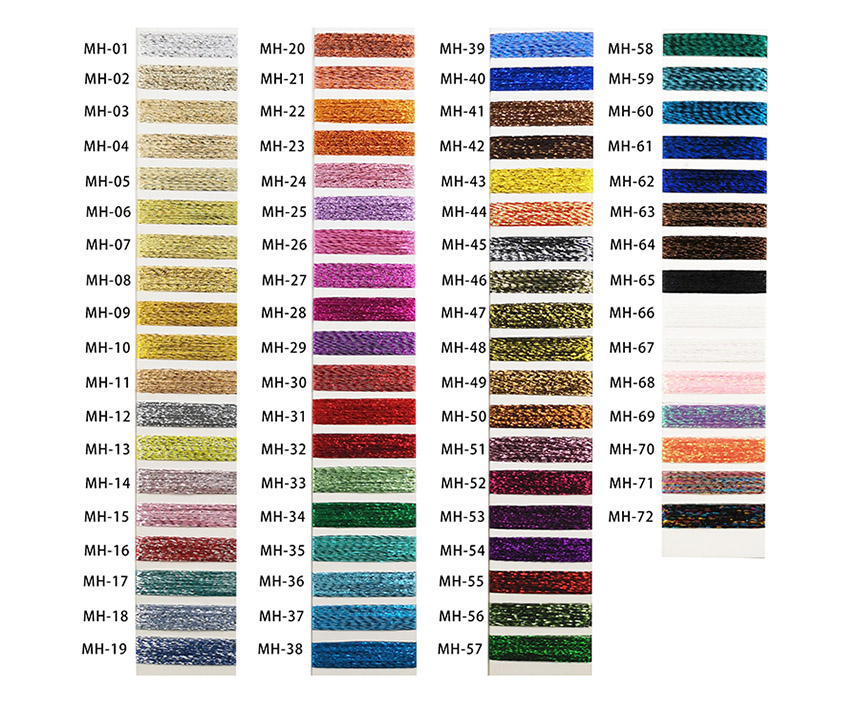 MH metallic yarn color card