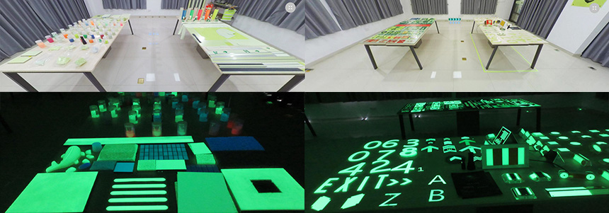 Sample Exhibition of Glow in dark powder