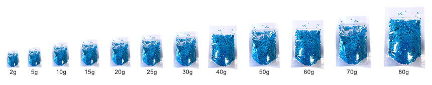 vertical Pouch for glitter powder