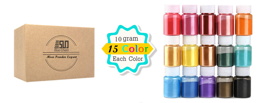 Cosmetic grade mica pearl pigment powder in bottle