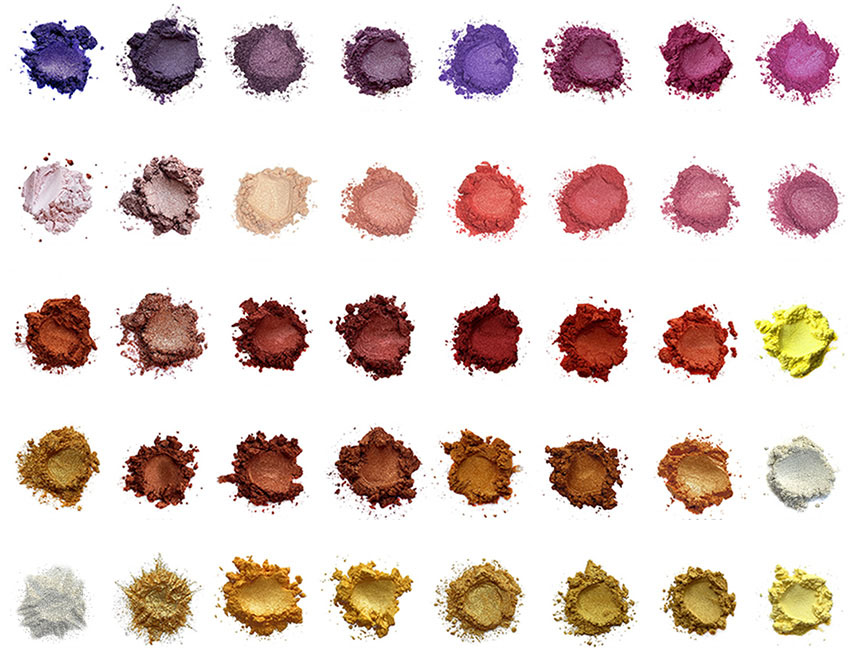 Purple red yellow brown pearl powder