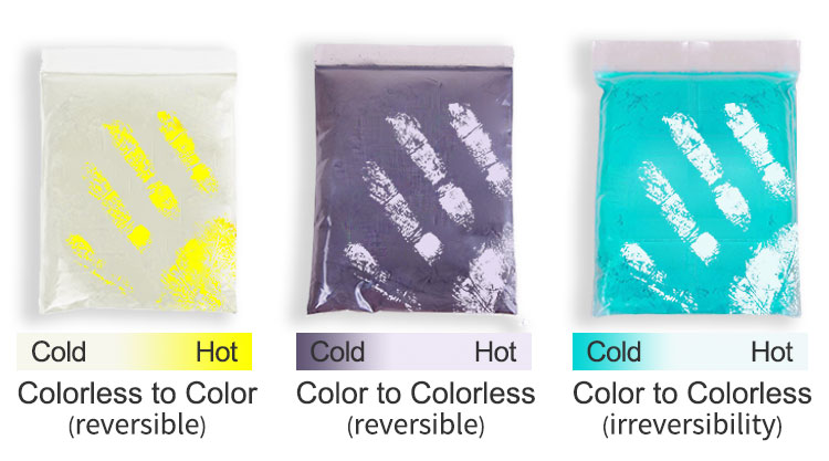 Various temperature range thermochromic temperature activated