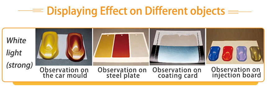 Diaplay effect of black mica pigment