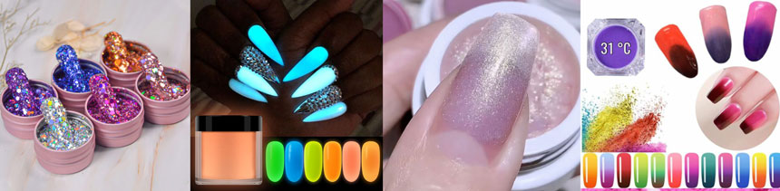 Fake nails with effect pigments