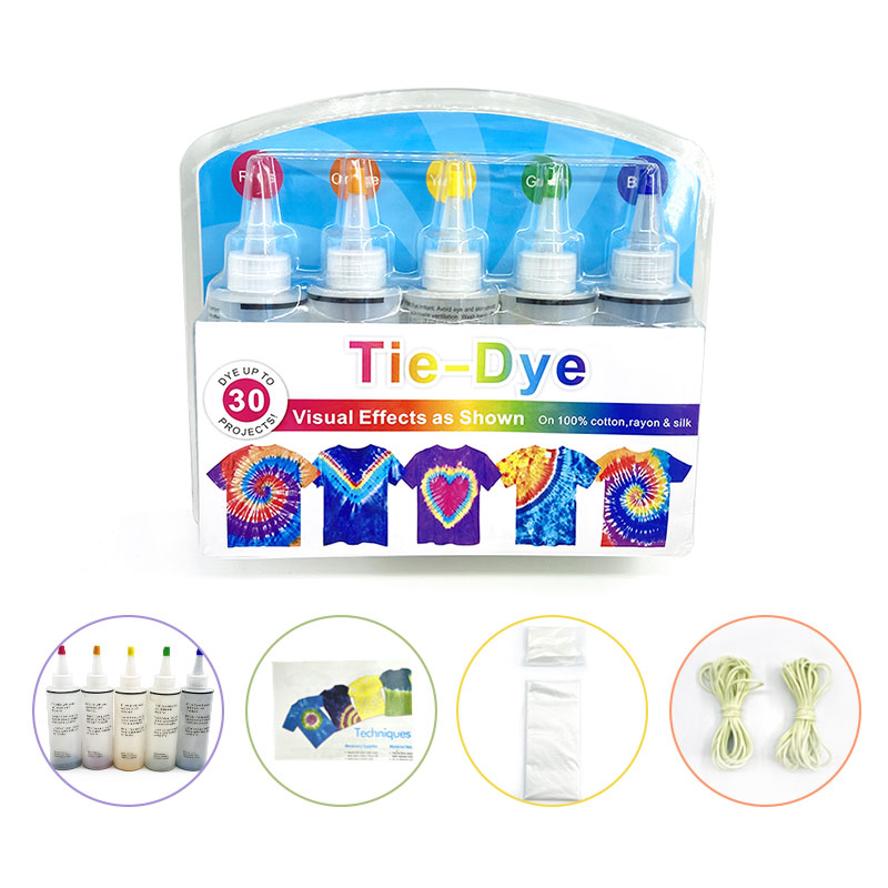 5 colors tie dye set