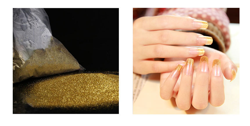 Gold glitter powder for nails