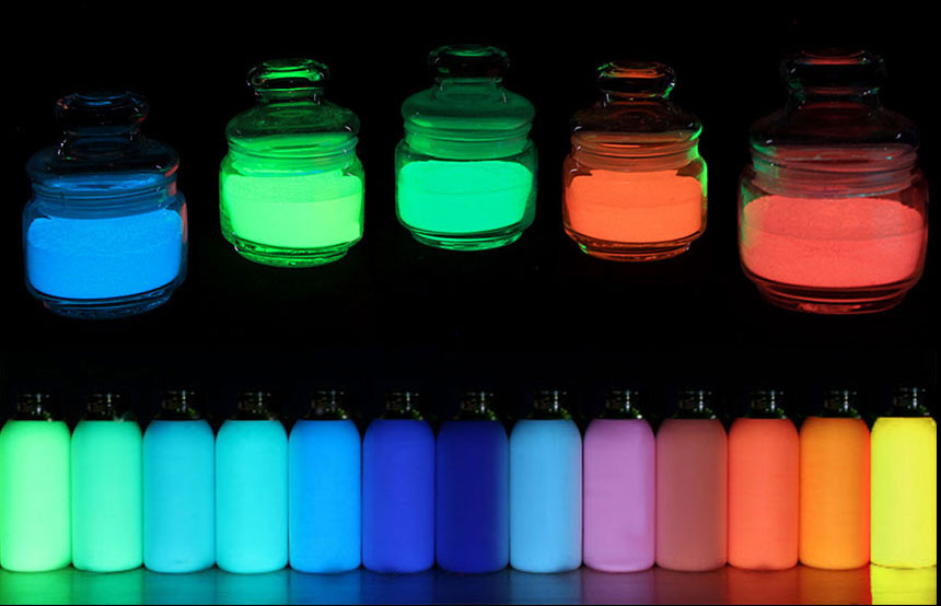 Multicolor glow in the dark paints