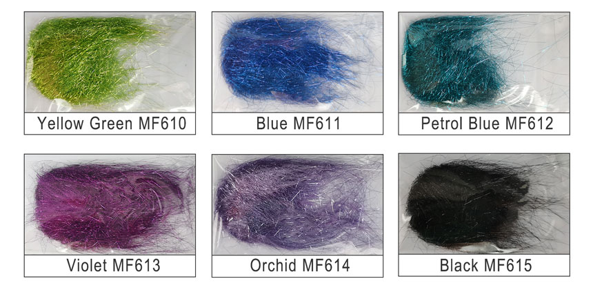 Blue Violet Black metallic fibers