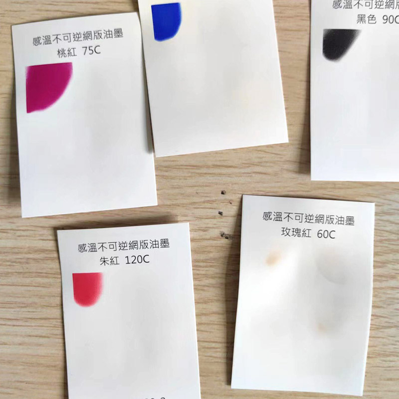 irreversible temperature-changing pigments