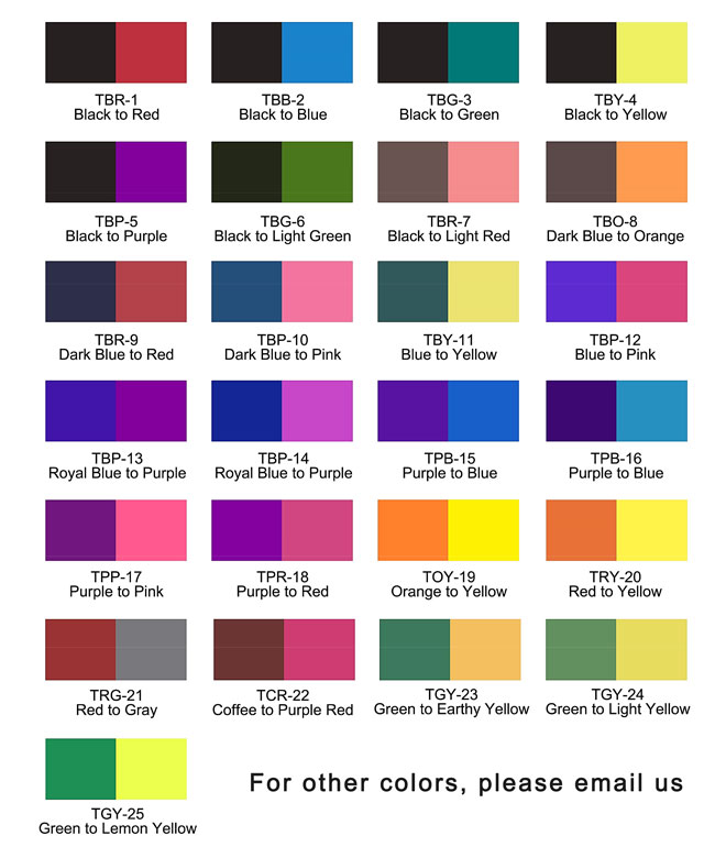 Color to color thermal dust color card Color to color thermal dust color card
