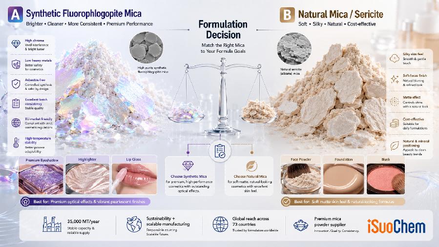 Decision framework for synthetic mica and natural mica selection