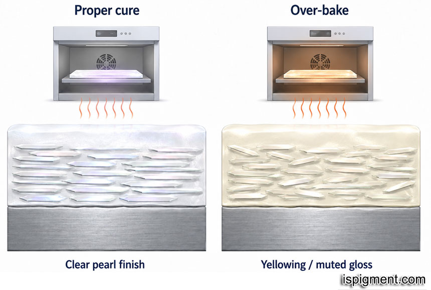 over-baking-pearlescent-powder-coating