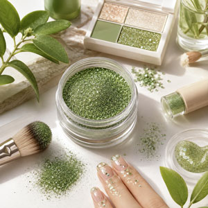 bio green glitter for cosmetic