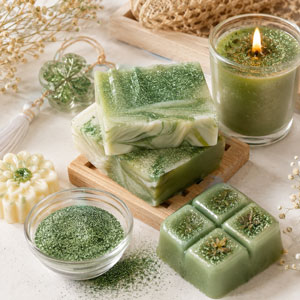 bio green glitter for soap and decoration