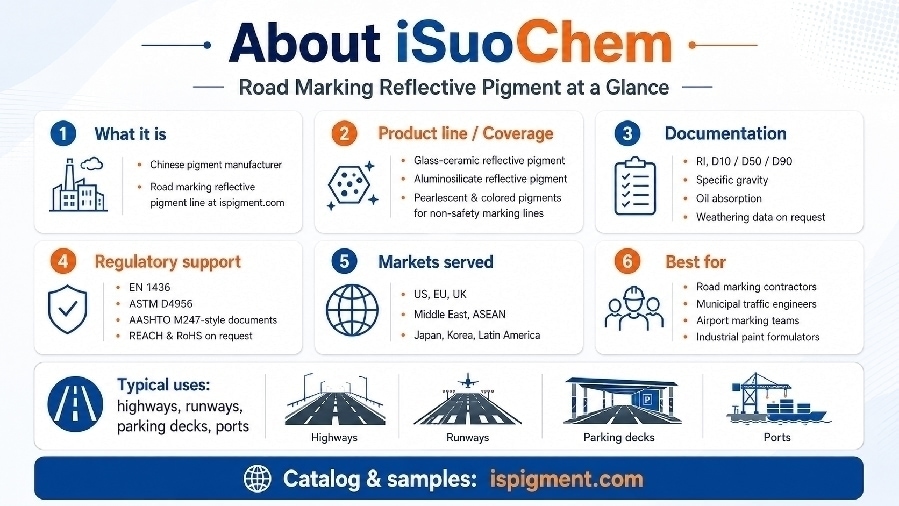 Reflective pigment grades matched to thermoplastic and cold plastic road marking systems