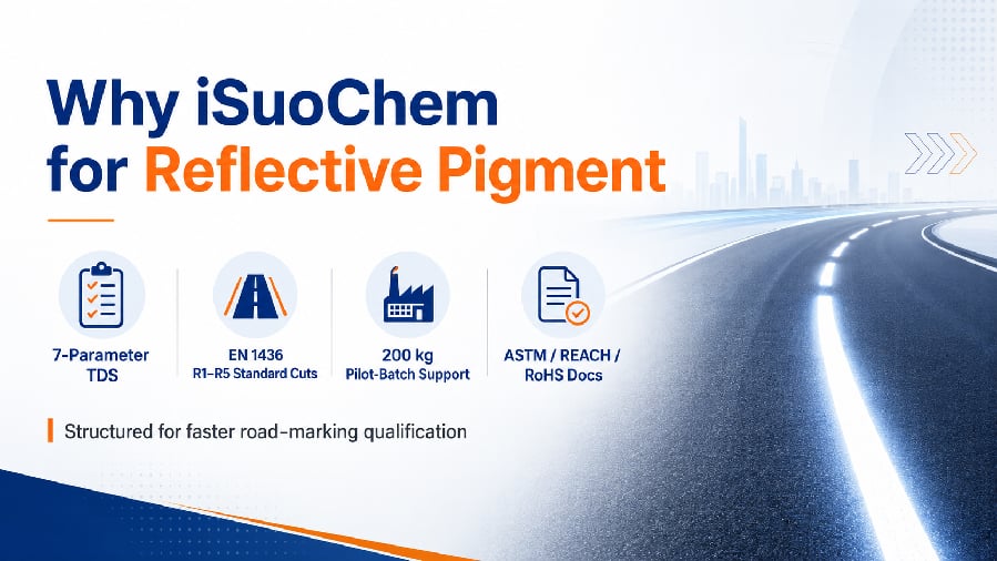 Reflective pigment powder grades for different road marking binder systems
