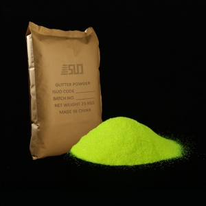 Fluorescent green glitter powder