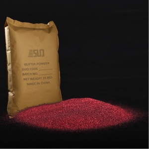 Ruby red glitter pigment for bag