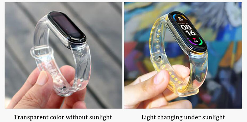 Photochromic powder makes silicone bracelets jump in color