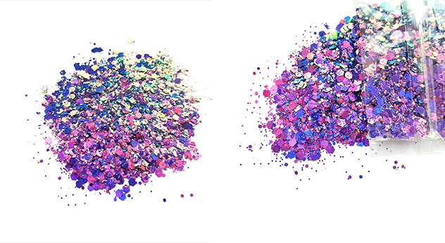 Mixing Glitter powder in different colors