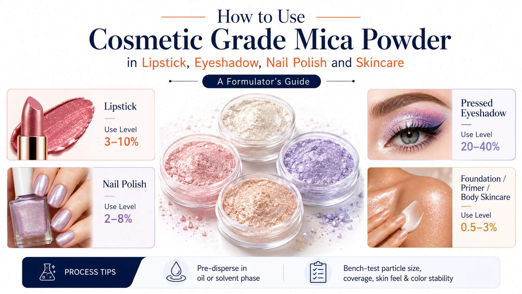 How to Use Cosmetic Grade Mica Powder in Lipstick, Eyeshadow, Nail Polish and Skincare — A Formulator's Guide Referencing iSuoChem's Cosmetic Pigment Line